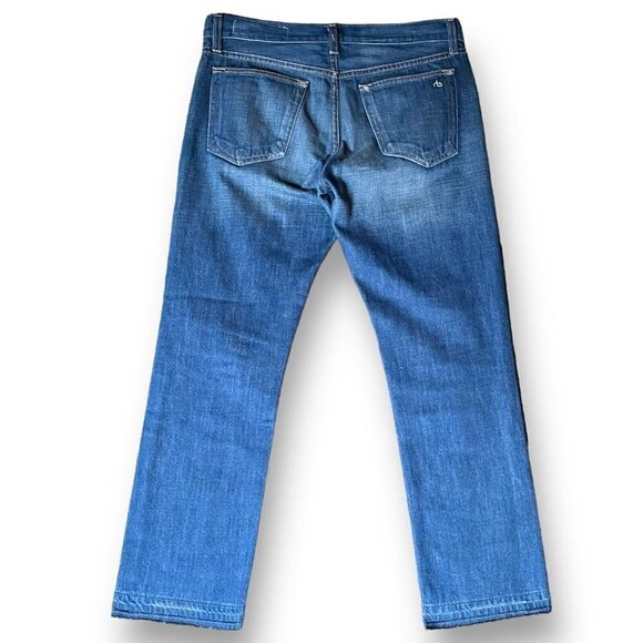 Rag & Bone Womens X Boyfriend Jeans Sz 26 Doris Wash Distressed Raw Hem Cropped - Picture 8 of 12